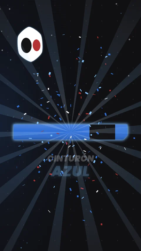 Fotograma del vídeo de graduación, animación Impacto: cinturón azul